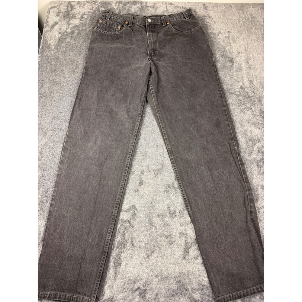 Vintage Levis 550 Relaxed Fit Jeans Black Faded Made in USA 36x34 Mens Denim